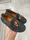 Atlanta Mocassin Gray Suede Dog Loafer-Tassel Children Shoes