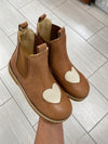 Angulus Tan Heart Boot-Tassel Children Shoes