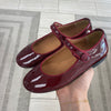 Papanatas Maroon Patent Mary Jane-Tassel Children Shoes