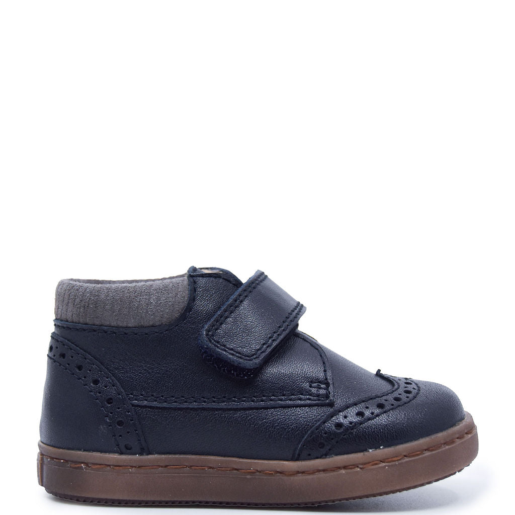 Beberlis Navy Wingtip Velcro Baby Sneaker-Tassel Children Shoes