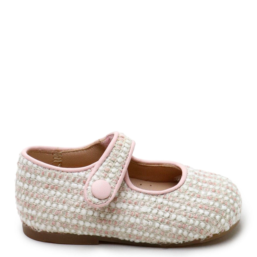 Papanatas Pink Linen Baby Shoe-Tassel Children Shoes