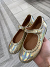 Papanatas Gold Iridescent Mary Jane-Tassel Children Shoes