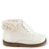 Papanatas Ivory Patent and Fur Baby Bootie-Tassel Children Shoes