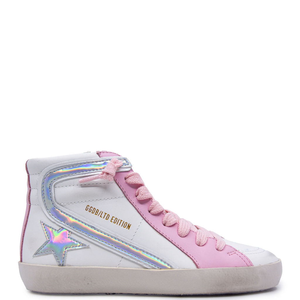 Bonpoint x Golden Goose Iridescent Pink Hi Top Sneaker-Tassel Children Shoes