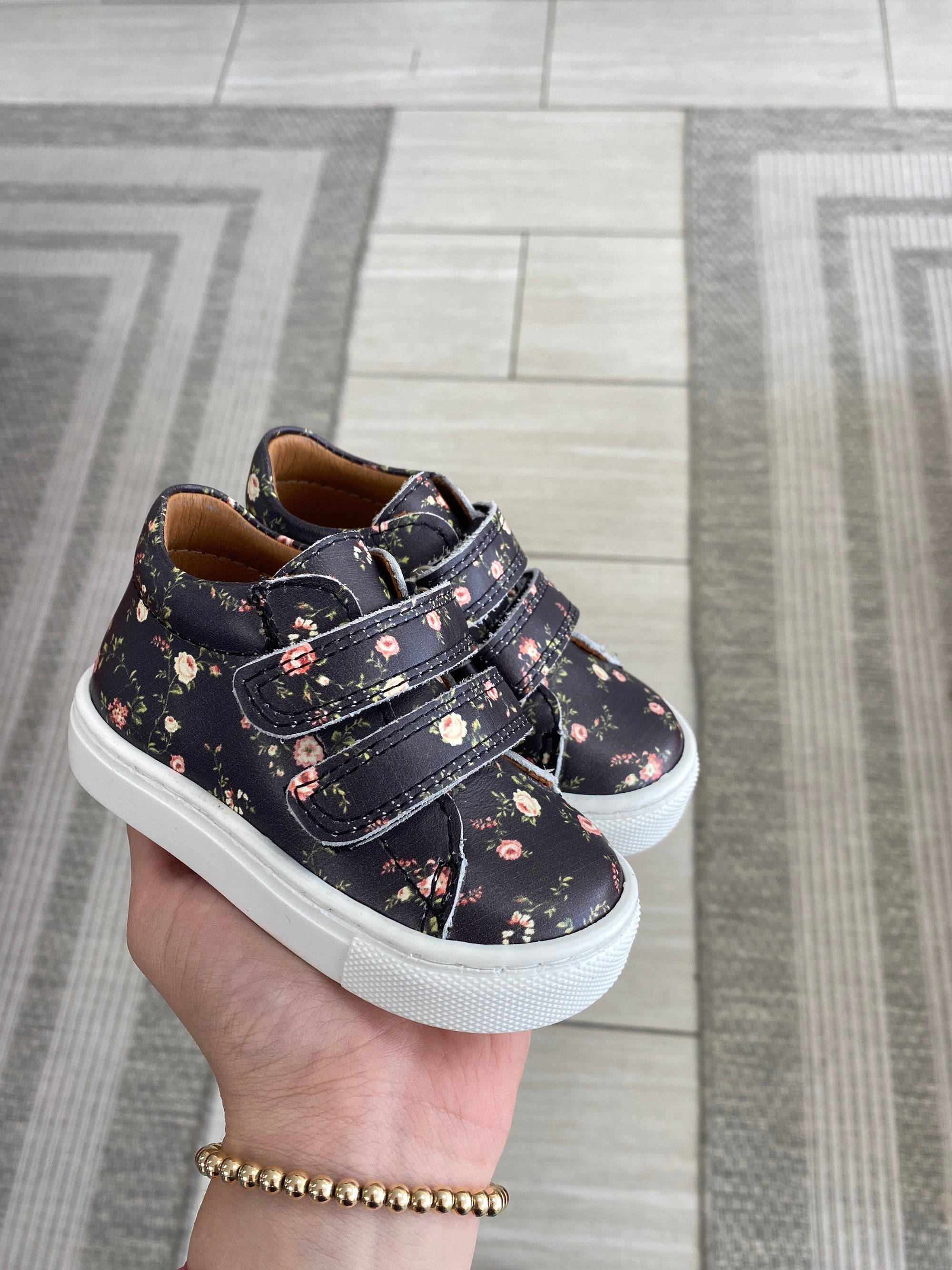 Atlanta Mocassin Flower Printed Baby Sneaker-Tassel Children Shoes