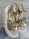 Beberlis Gold Scalloped Sneaker Sandal-Tassel Children Shoes