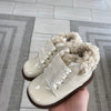 Papanatas Ivory Patent and Fur Baby Bootie-Tassel Children Shoes