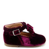 Papanatas Burgundy Velvet Bow Baby Shoe-Tassel Children Shoes