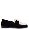 Blublonc Black Velvet and Shearling Stud Loafer-Tassel Children Shoes