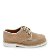 Papanatas Camel Linen Wingtip LaceUp-Tassel Children Shoes