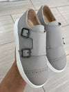 Blublonc Grey Rubber Captoe Dress Sneaker-Tassel Children Shoes