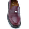 Papanatas Burgundy Star Chunky Loafer-Tassel Children Shoes