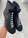 Spain+Co Black Pearl Bow Bootie-Tassel Children Shoes