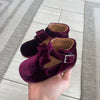 Papanatas Burgundy Velvet Bow Baby Shoe-Tassel Children Shoes