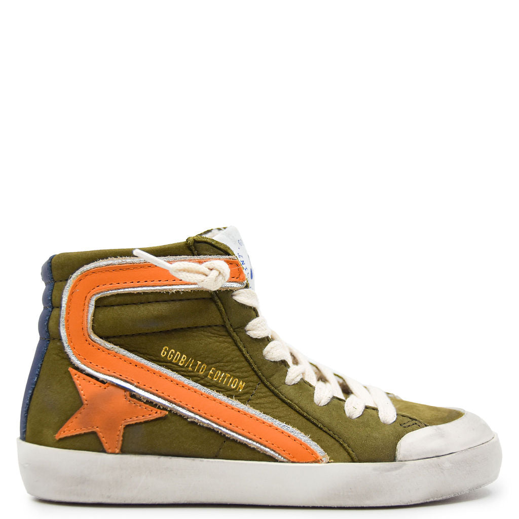 Bonpoint X Golden Goose Hunter Orange Hi Top Sneaker-Tassel Children Shoes