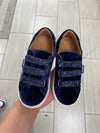 Atlanta Mocassin Navy Velvet Velcro Sneaker-Tassel Children Shoes