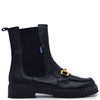 Atlanta Mocassin Black Bebbled Buckle Boot-Tassel Children Shoes