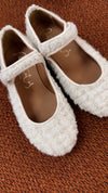 Papanatas Cream Tweed Mary Jane-Tassel Children Shoes