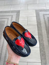 Atlanta Mocassin Navy and Red Patent Heart Loafer-Tassel Children Shoes