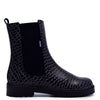 Atlanta Mocassin Mirage Black Croc Zipper Boot-Tassel Children Shoes