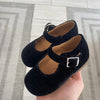 Papanatas Black Sparkle Velvet Baby Shoe-Tassel Children Shoes