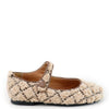 Papanatas Cream Checkered Shearling Mary Jane-Tassel Children Shoes