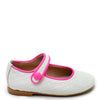 Papanatas Bone White Snake and Pink Mary Jane-Tassel Children Shoes