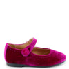 Papanatas Fuchsia Velvet Mary Jane-Tassel Children Shoes