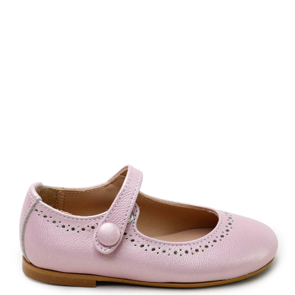 Papanatas Pink Pebbled Perf Mary Jane-Tassel Children Shoes