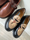 Rondinella Black and Gold Smiley Chunky Loafer-Tassel Children Shoes