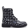 Atlanta Mocassin Black and White Heart Boot-Tassel Children Shoes