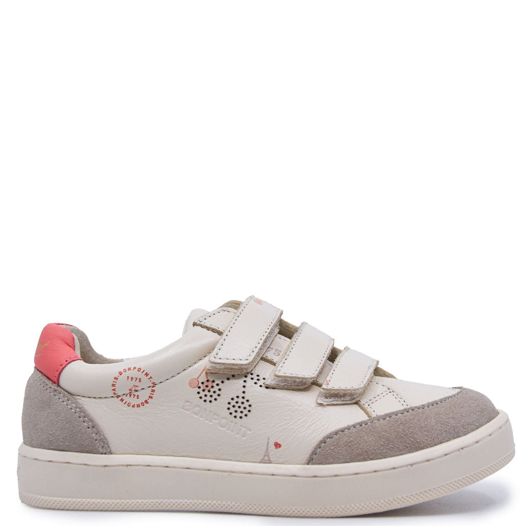 Bonpoint Cherry Print Velcro Sneaker-Tassel Children Shoes