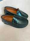 Atlanta Mocassin Green Metallic Penny Loafer-Tassel Children Shoes