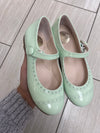 Beberlis Mint Patent Perforated Mary Jane