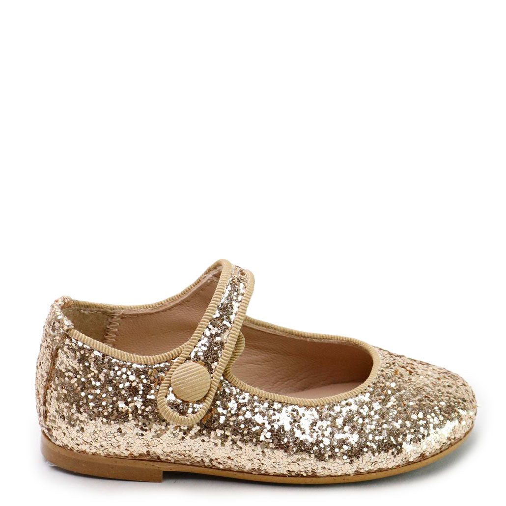 Papanatas Platinum Glitter Mary Jane-Tassel Children Shoes