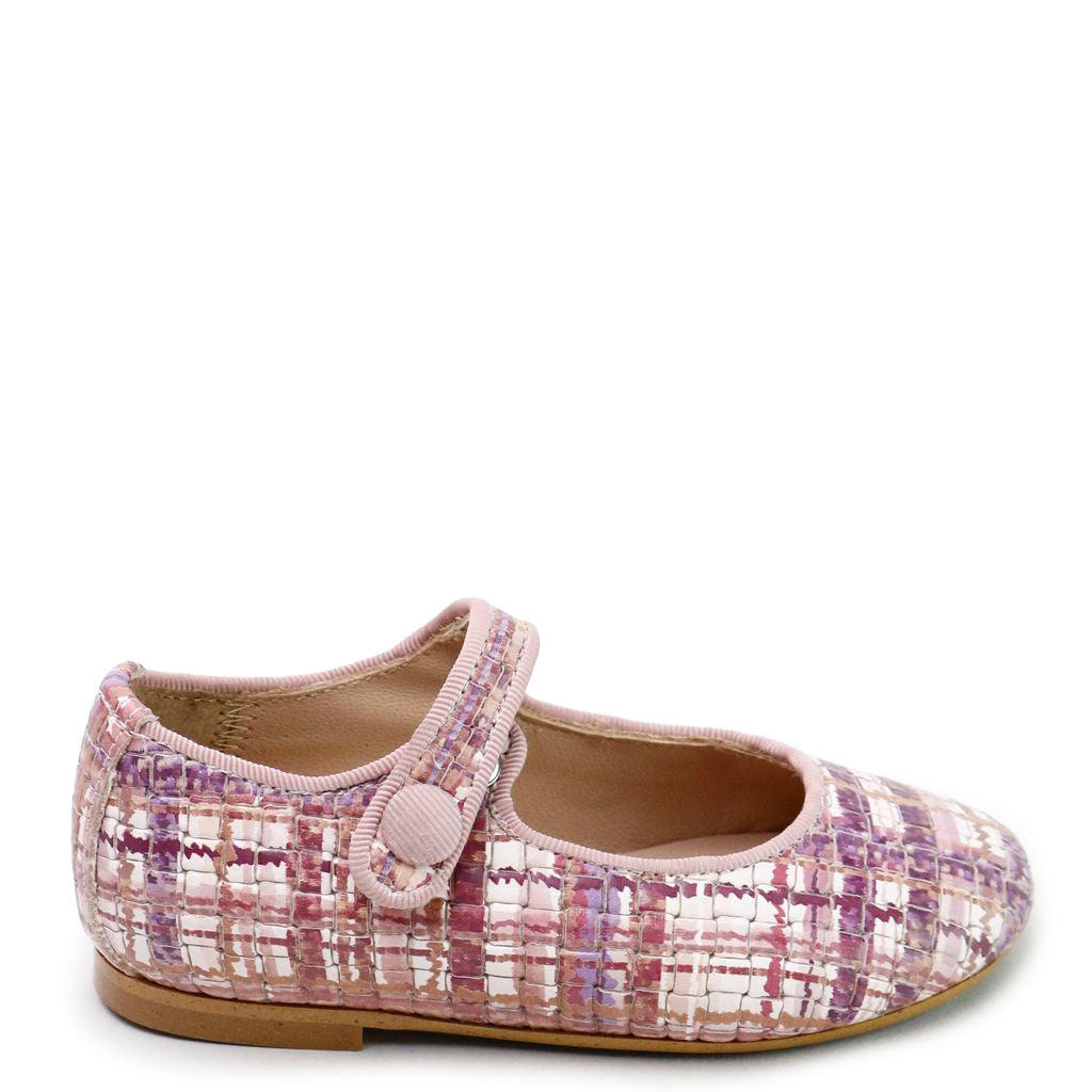 Papanatas Pink Multi Mary Jane-Tassel Children Shoes