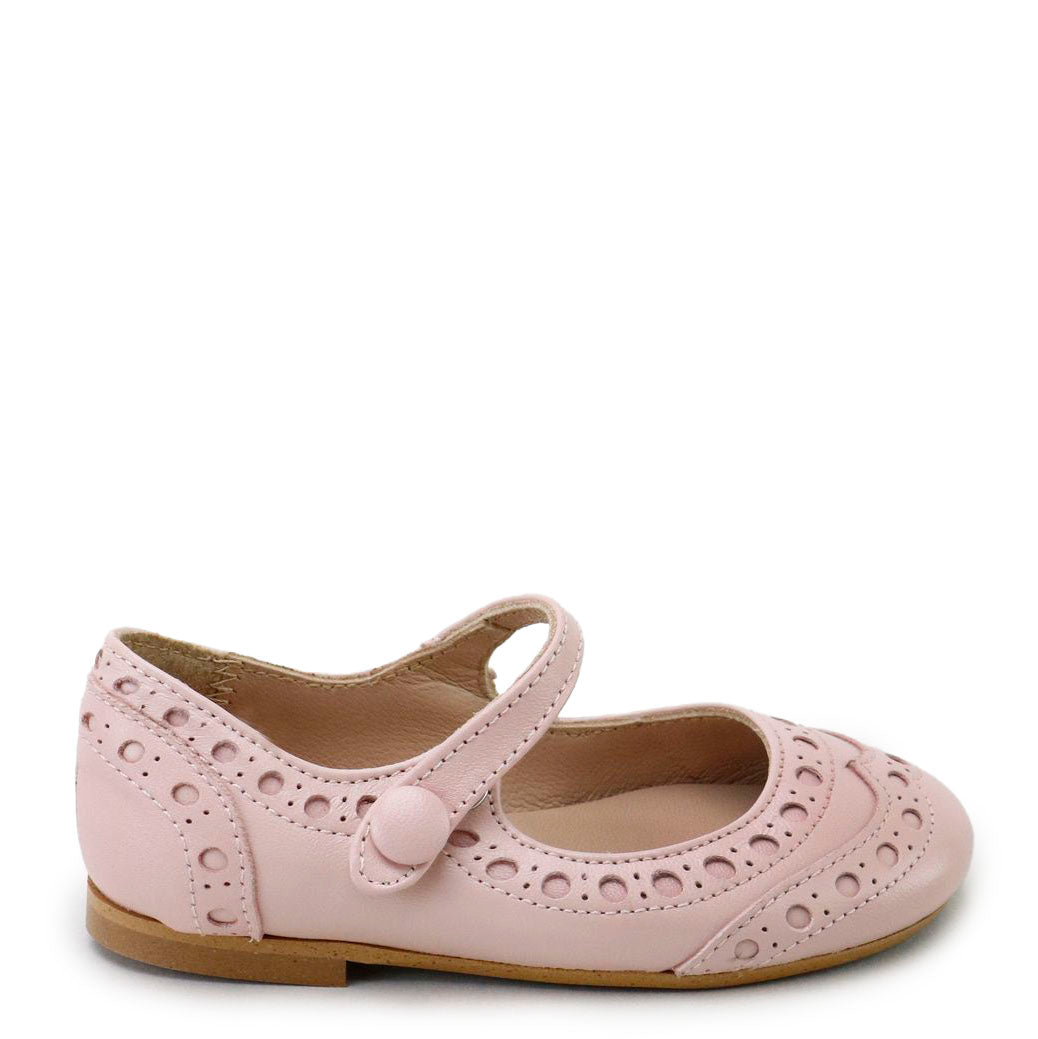 Papanatas Soft Pink Wingtip Mary Jane-Tassel Children Shoes