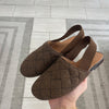 Papanatas Brown Wool Quilted Mule-Tassel Children Shoes