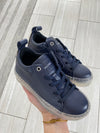 Blublonc Navy Pebbled Clear Sole Zipper Sneaker-Tassel Children Shoes