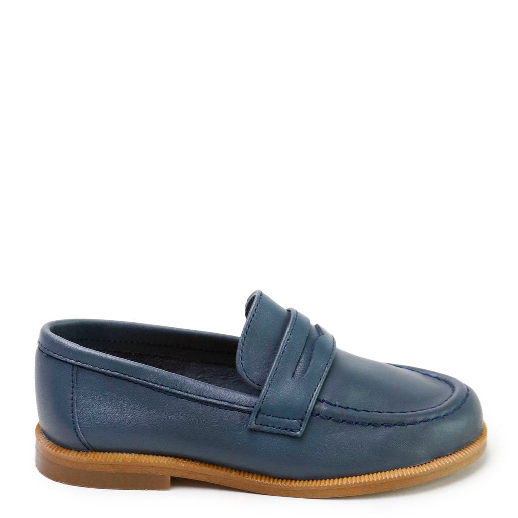 Papanatas Navy Leather Penny Loafer-Tassel Children Shoes