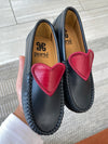 Porte Black and Red Heart Loafer-Tassel Children Shoes