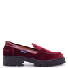 Atlanta Mocassin Maroon Velvet Chunky Loafer-Tassel Children Shoes