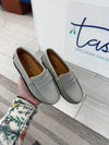 Atlanta Mocassin Gray Stone Textured Penny Loafer-Tassel Children Shoes