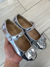 Papanatas Silver Mirror Bow Mary Jane-Tassel Children Shoes