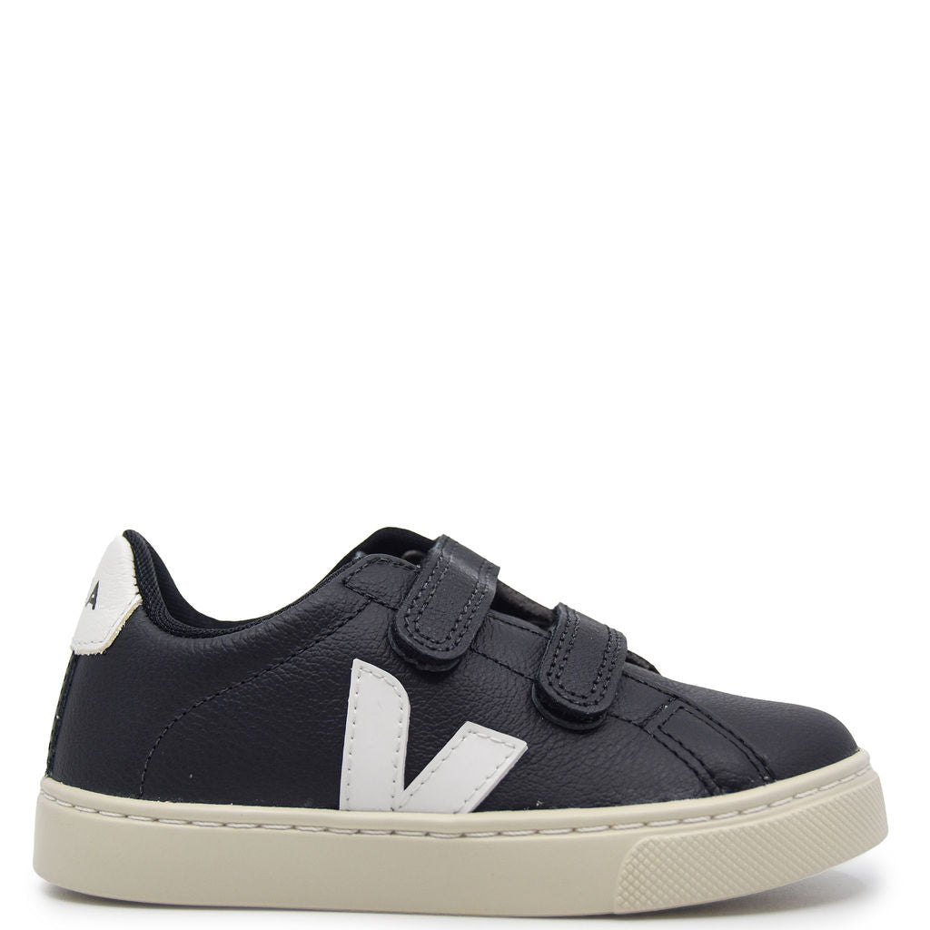 Veja Black Velcro Sneaker-Tassel Children Shoes