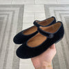 Papanatas Black Sparkle Velvet Mary Jane-Tassel Children Shoes