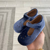 Papanatas Indigo Velvet Perforated Baby Shoe-Tassel Children Shoes