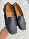 Atlanta Mocassin Black Pressed Leather Loafer-Tassel Children Shoes