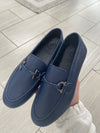 Blublonc Navy Pebbled Buckle Dress Shoe-Tassel Children Shoes