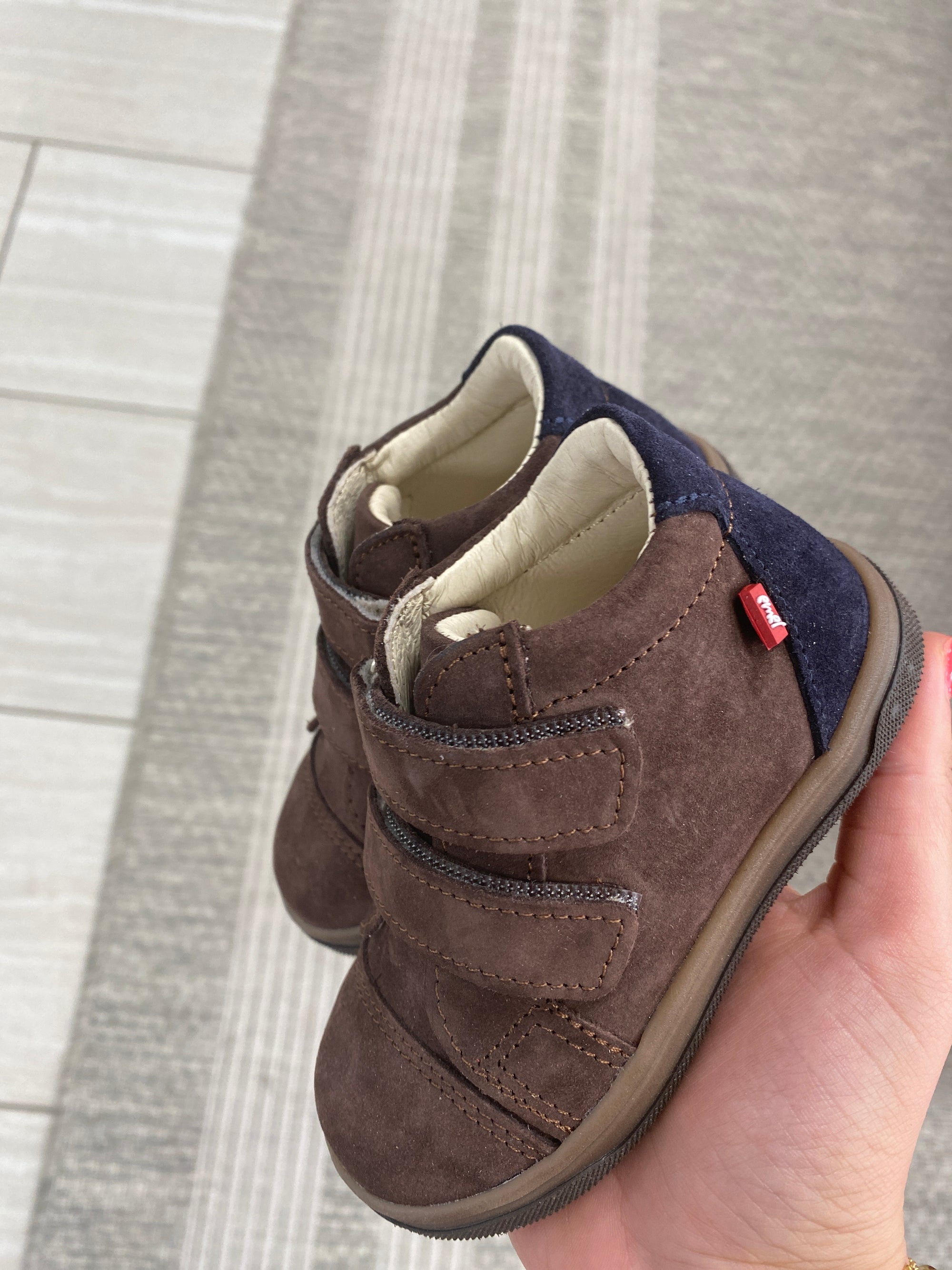 Emel Brown Nubuk Baby Sneaker-Tassel Children Shoes